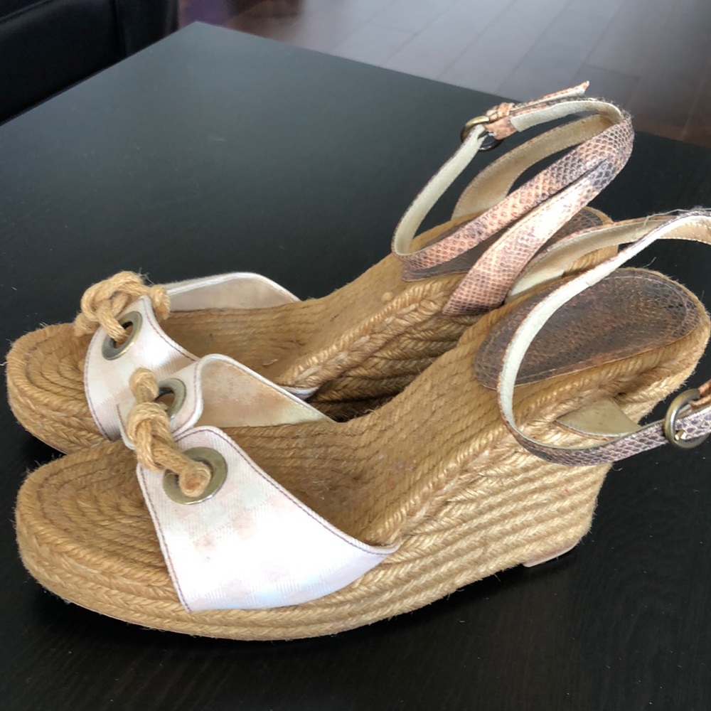 Burberry wedge espadrilles, size 40
